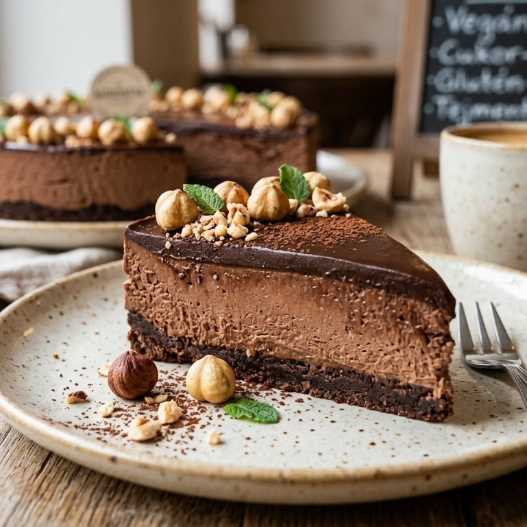 Mindenmentes törökmogyorós csokitorta (Vegán, Cukor-, Glutén- és Tejmentes)